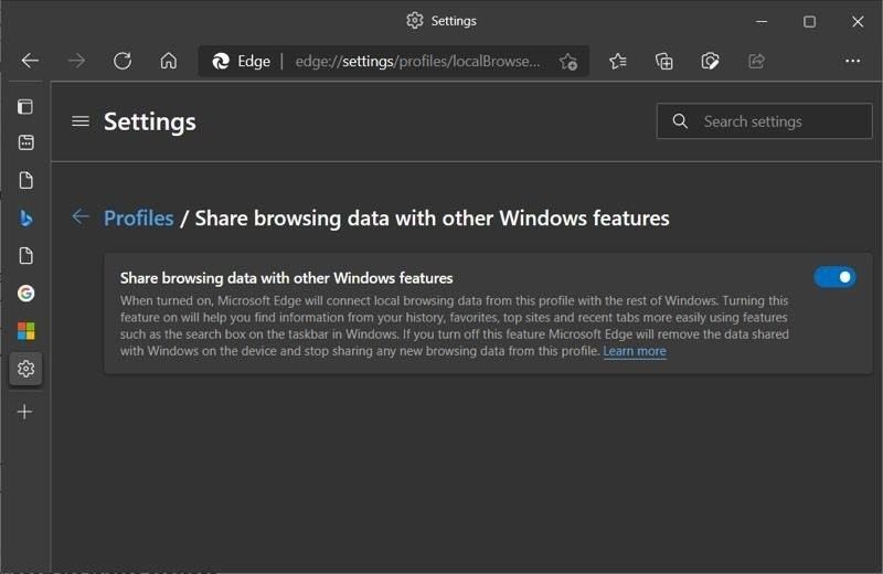 Windows Search / Microsoft Edge