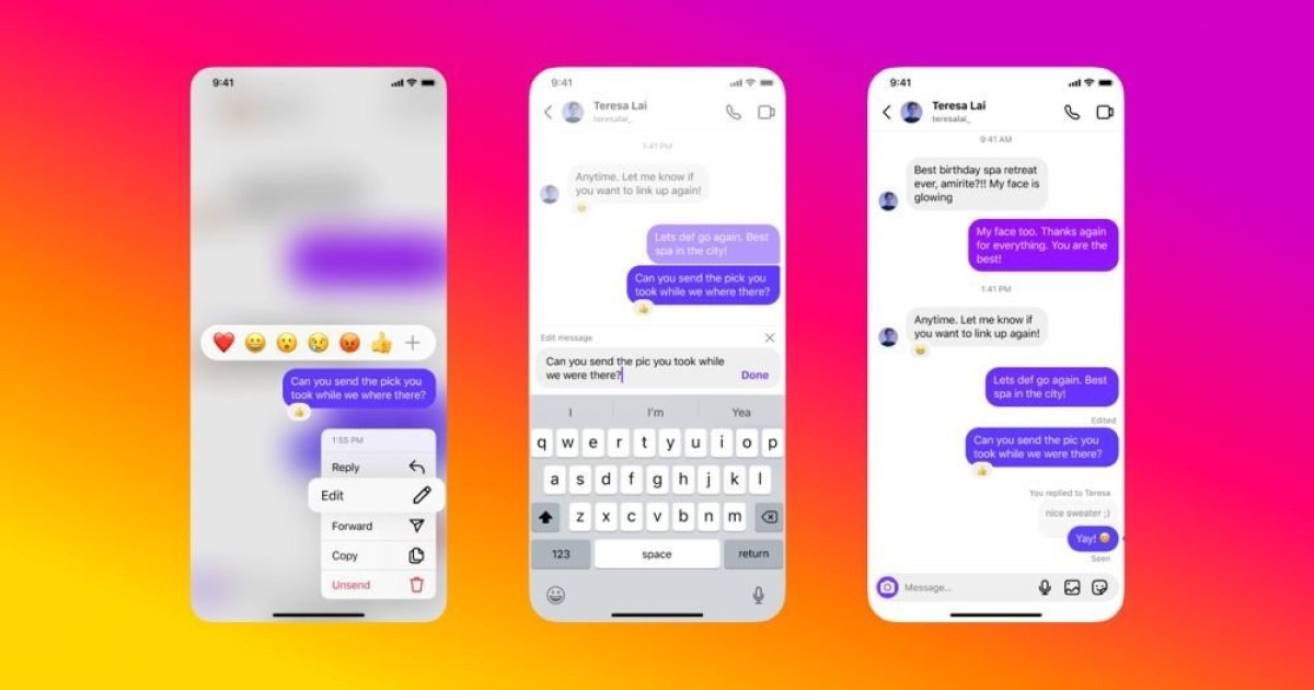 Instagramでプライベートメッセージを編集できるようになりました