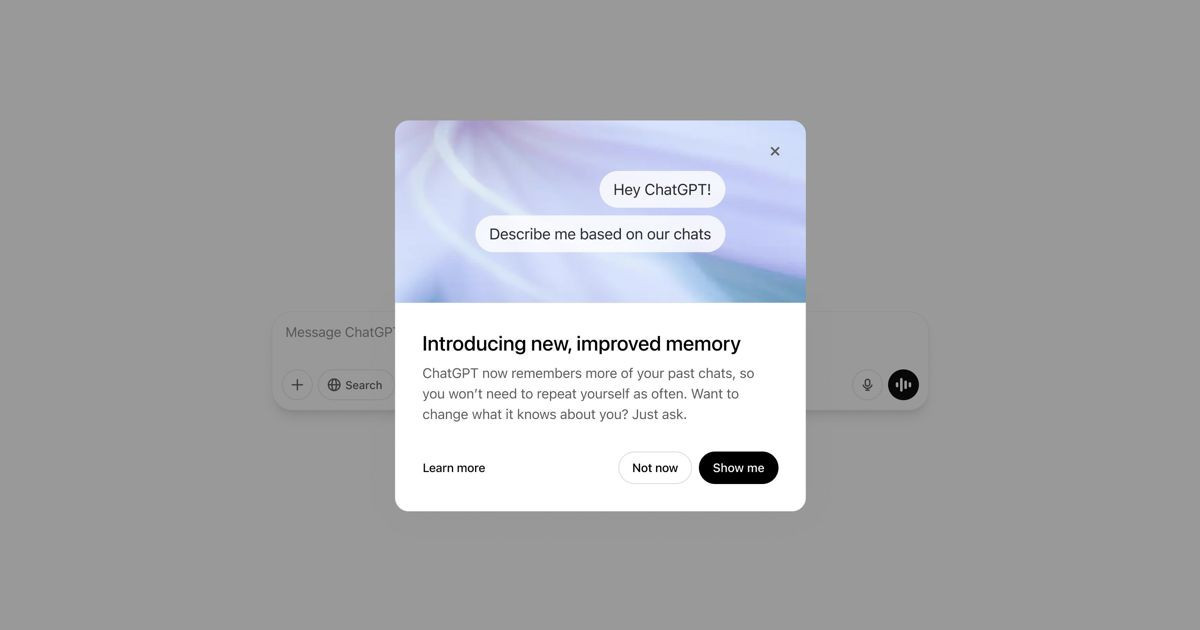 ChatGptはすべての会話を覚えていますが、ヨーロッパではありません