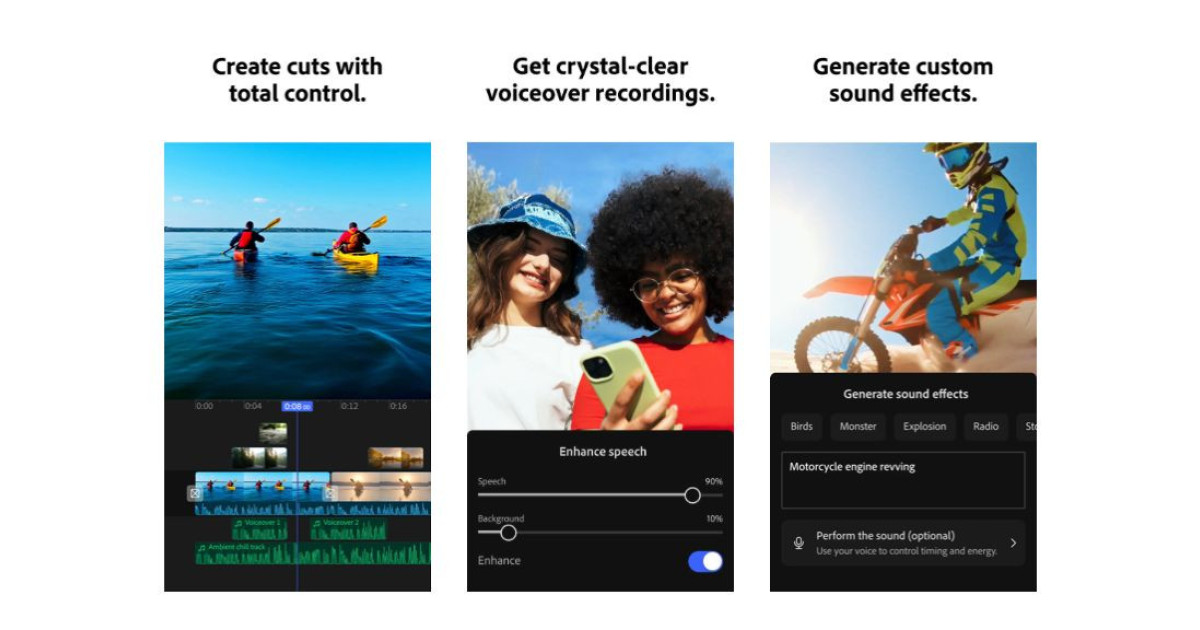 Adobe Premiereは、無料のビデオ編集のためにiPhoneとiPadで提供されます