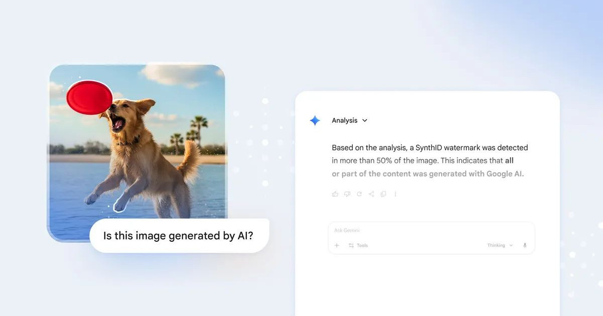 画像が AI によって作成されたかどうかを Gemini が知らせます
