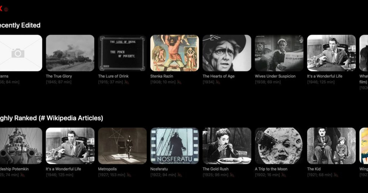 無料…クラシック映画が満載のNetflix