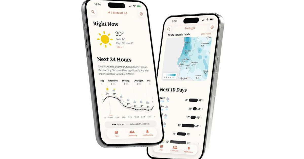 不確実性インジケーターが組み込まれた iOS 用の新しい天気アプリ