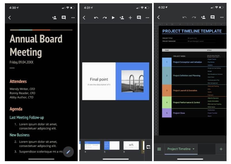 Docs, Slides και Sheets αποκτούν dark mode στις συσκευές iOS 1