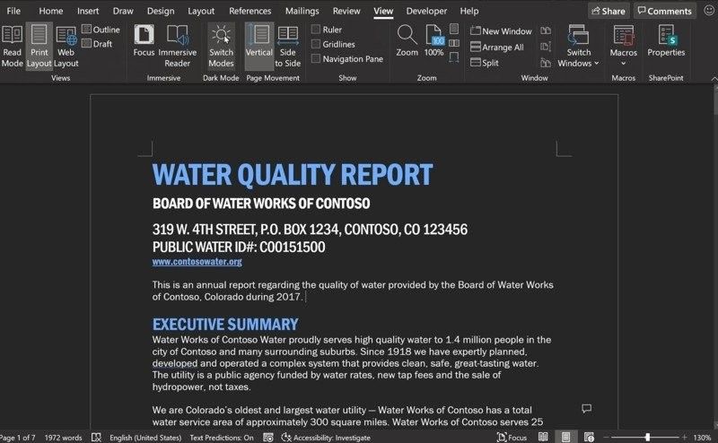 Microsoft Word: Το ενισχυμένο dark mode καλύπτει και τη σελίδα όπου γράφεις