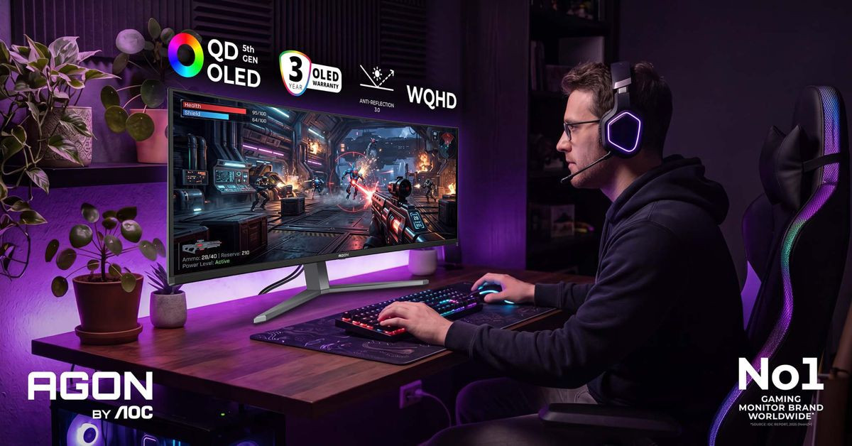 AOC AGON PRO QD-OLED: &Nu;έ&alpha; gaming monitors &sigma;&tau;&iota;&sigmaf; 34; (360Hz) &kappa;&alpha;&iota; 49; (240Hz) &alpha;&pi;ό &euro;999