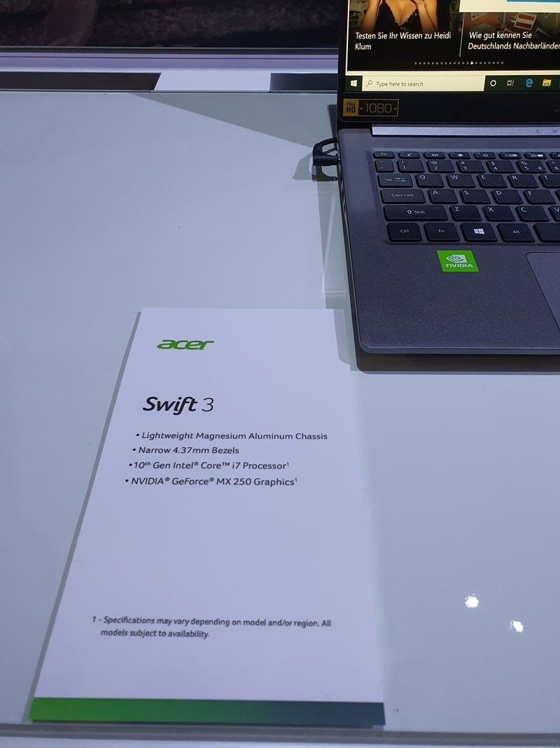 Acer Swift 5 και Swift 3: Ανανέωση με Intel Ice Lake και γραφικά Nvidia