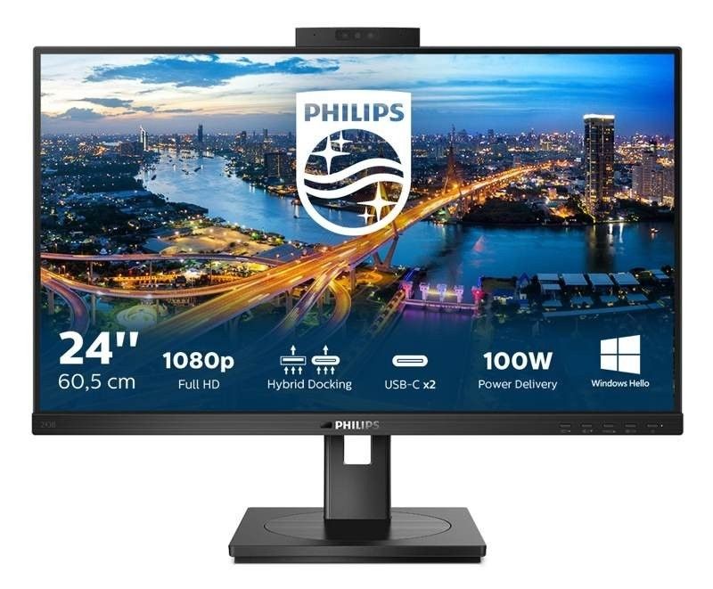 Philips 243B1JH: Υβριδική σύνδεση και ασφαλής webcam σε μία άνετη, “πράσινη” και ισχυρή οθόνη