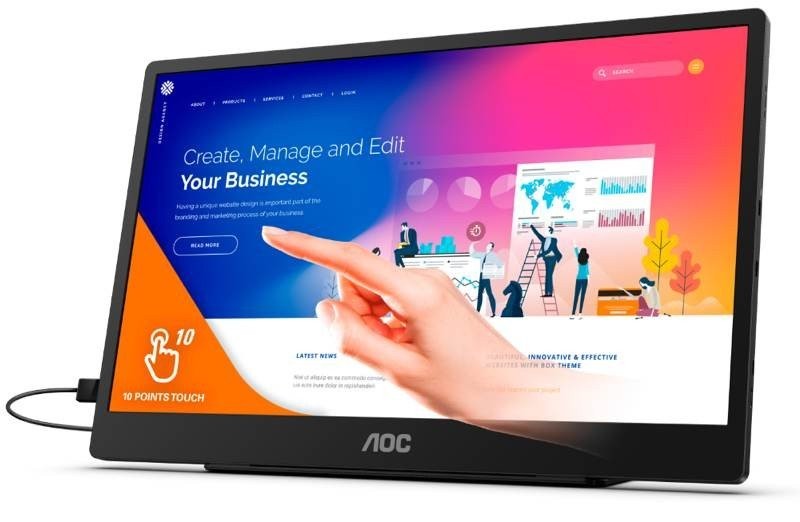AOC 16T2: Φορητή οθόνη αφής 15.6'' FHD στα €319 AOC 16T2: Φορητή οθόνη αφής 15.6'' FHD στα €319